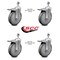 Service Caster 6 Inch Gray Polyurethane Swivel 1/2 Inch Stem Caster Set with Total Lock Brake SCC-TSTTL20S614-PPUB-121315-4 - alternate 5